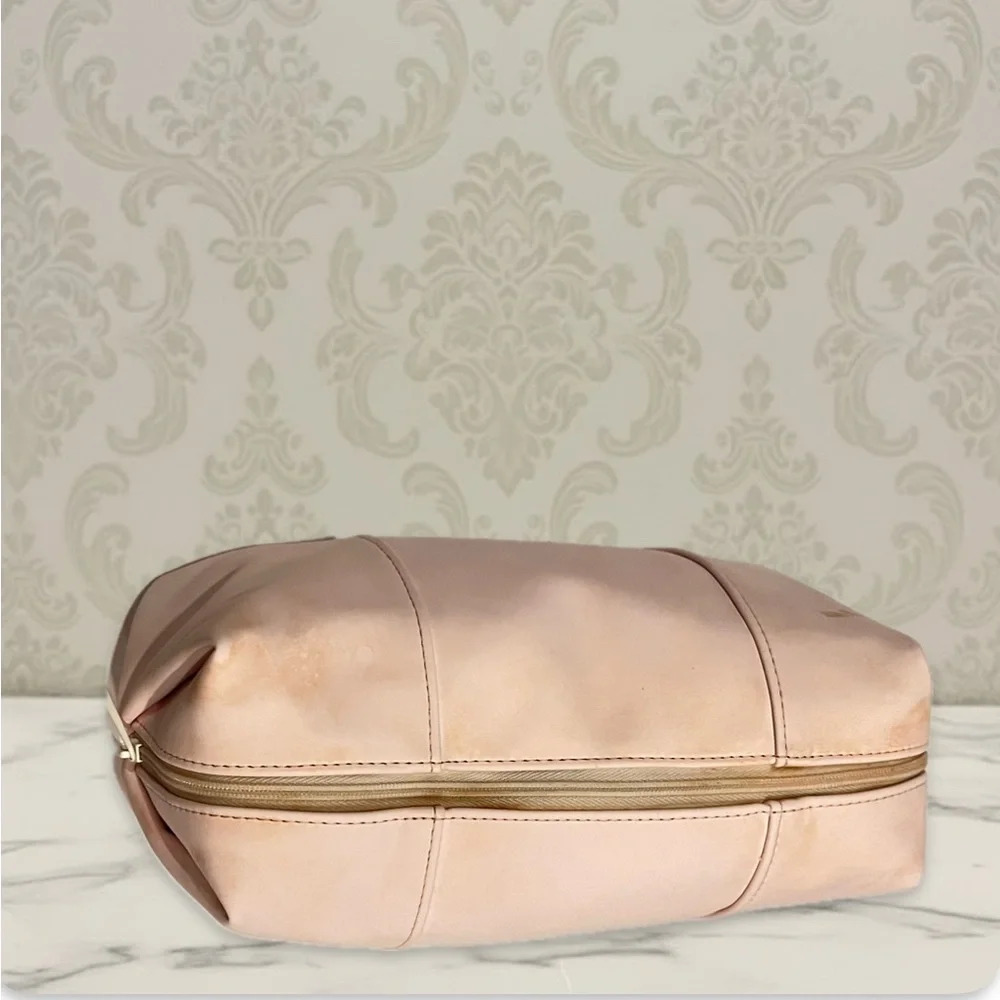 Dior Pink Polyurethane Makeup Bag Pouch with CD Monogram Lining- Flawed Gem